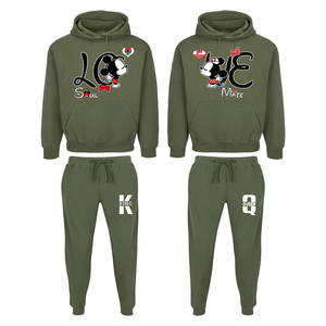 Custom Training Activewear Blank Pullover Two Piece Sportswear <b>Women</b> Plus Size 100% Cotton Tracksuit <b>Jogger</b> <b>Set</b> - Product Image 1