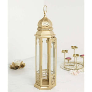2026 Christmas Festive Decorative <b>Tall</b> Metal Glass Modern Handmade Candle Holder <b>Lantern</b> High Quality Designer Home Decoration - Product Image 1