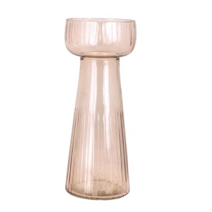 Vase de table en verre de couleur bleue Vases à fleurs de conception de bouteille pour la décoration de mariages et de fêtes avec les tailles de 20 cm - Product Image 4