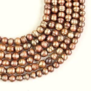 Perles de culture d'eau douce brunes de qualité supérieure, 8-9 mm, perles naturelles en vrac pour la fabrication de bijoux, brin de 15 pouces de long - Product Image 5