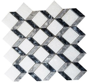 Mosaico de Piedra Cuadrado 3D, Forma Irregular Pulida, Moderno, Resistente al Agua, para Pared Interior de Baño, 8mm - Product Image 4