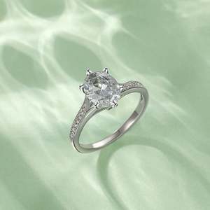 Anillo de Compromiso Ovalado Personalizado Jeulia Heart of the Spring con Banda Trenzada en Oro Rosa - Product Image 5
