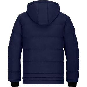Chaqueta acolchada de invierno de secado rápido para hombre de alta calidad, chaqueta tejida con logotipo frontal de Color sólido para exteriores - Product Image 2