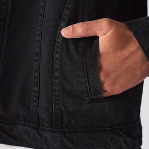Vestes en jean pour hommes de haute qualité OEM 100% coton Street wear, vestes en jean personnalisées avec patchs lavés - Product Image 4