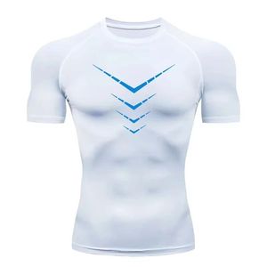 Camiseta de compresión de manga corta 100% algodón para hombre, transpirable para correr, entrenamiento, culturismo, entrenamiento, Fitness, ropa deportiva - Product Image 2