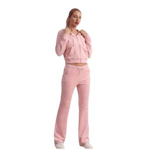 Conjunto Deportivo de Felpa para Mujer, OEM, Poliéster/Algodón, Corte Regular, Sudadera con Cierre, Pantalones Deportivos Transpirables de Secado Rápido - Product Image 1