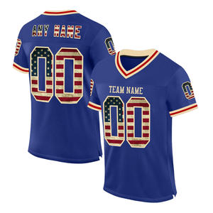 Camisetas de fútbol estampadas azul marino resistentes al sudor con diseño degradado - Product Image 6