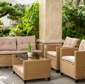 Vente directe d'ensemble de meubles de patio sectionnels en osier Application extérieure variété de formes boîte en carton emballée fabriquée au Vietnam - Product Image 4