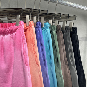 Shorts pour hommes 430 g/m² surdimensionnés, épais, personnalisables, style vintage urbain, taille élastique, vierges, délavés à l'acide, pour l'été - Product Image 4