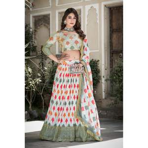 Meilleur tissu vêtements ethniques bonne qualité Lehenga Choli avec Dupatta avec séquence imprimée fournisseur de travail de l'Inde femmes mode - Product Image 1