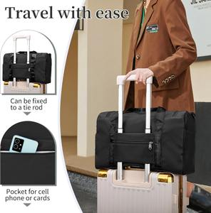 Yüksek kapasiteli çok cep seyahat çantası moda tuval malzeme günlük kullanım için fermuar kapatma ile taşınabilir - Product Image 6