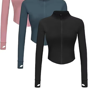 Sportswear Running Yoga Fitness Athletic Jacket for Women Gym Full Length Lightweight Breathable Eco-Friendly Rhinestone Printed - Product Image 1