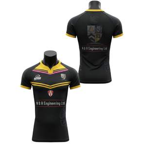 Camiseta de Rugby Deportiva Personalizada de 240 Gramos con Nuevo Diseño de Cuello, Transpirable, de Spandex y Poliéster - Product Image 2