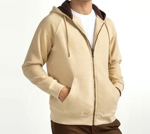 Sudadera con capucha y cremallera de alta calidad, nueva y elegante, para hombre, transpirable, con cremallera completa, informal, de color liso - Product Image 3