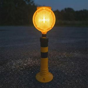 Feux de signalisation routière solaires double face, clignotants ronds jaunes pour la sécurité routière, en plastique ABS - Product Image 4
