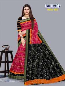 Saris imprimés en coton papillon de créateur, vente en gros de vêtements indiens et pakistanais pour les détaillants - Product Image 4