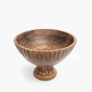 Tazón de madera esmaltada con estampado de flores silvestres, diseño floral botánico en forma de pera, plato de madera de mango para ensalada, ideal para decoración de jardín primaveral. - Product Image 5