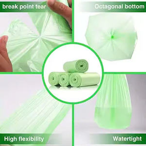 Rollo de bolsas de basura de plástico biodegradable 100% impreso personalizado con materiales reciclados para uso en supermercados - Product Image 4