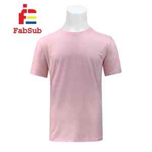 T-shirts en polyester à manches courtes de couleur chinée en coton vierge uni avec logo personnalisé - Product Image 3