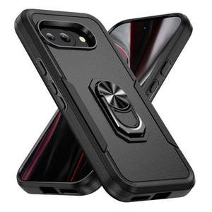 Funda Híbrida de Doble Capa para Google Pixel 9A 2025 con Anillo Magnético y Soporte, Color Negro - Product Image 1