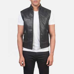Gilet en cuir de motard respirant personnalisé OEM gilet de club de moto hommes Streetwear veste d'équitation gilet de moto à la mode durable - Product Image 6