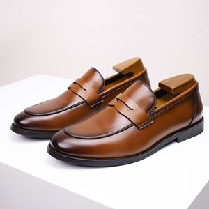 Mocasines informales de cuero negro para hombre, mocasines sin cordones, zapatos para conducir, calzado diario ligero, suave y cómodo para hombre - Product Image 1