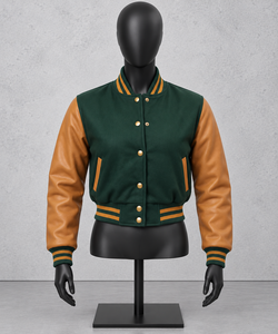 Veste universitaire pour femme, veste bomber doublée de fausse fourrure, col montant, manteau court, vêtements d'extérieur d'hiver - Product Image 1