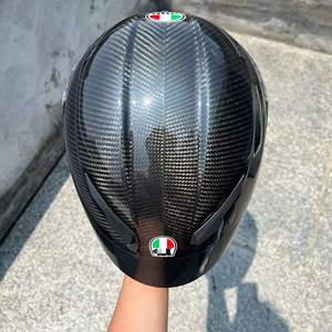 AGV Pista Glossy <b>Black</b> Carbon Fiber Large Tail <b>Wing</b> Motorcycle Helmet Clear Visor UV Protection Scratch-Resistant All-Season - Product Image 3