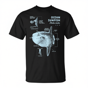 T-shirt Ocean Sunfish Lover Mola Mola Anatomy per chi è appassionato delle meraviglie del mare - Product Image 2