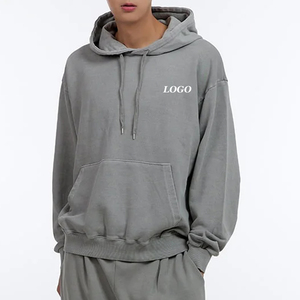 เสื้อฮู้ดดี้ผู้ชายทรงโอเวอร์ไซส์ ผ้าฟลีซเนื้อนุ่ม สวมใส่สบาย พิมพ์โลโก้ตามสั่ง ดีไซน์ใหม่ คุณภาพสูง สีพื้น - Product Image 1