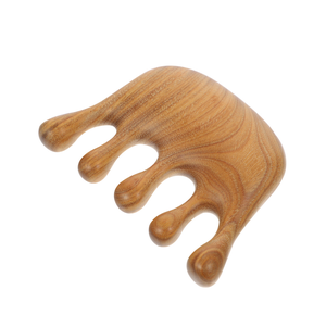 Peigne en bois naturel pour le soin des cheveux lisses masseur de qualité supérieure avec outil de cheveux de couleur foncée en bois - Product Image 1
