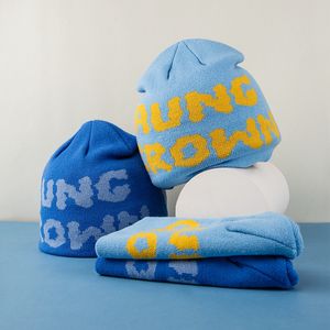 หมวกบีนนี่ถักสำหรับผู้ชายผ้าขนสัตว์100% โลโก้ขนาดใหญ่ดีไซน์ใยแมงมุมแฟชั่นสุดเท่กันลมสำหรับสตรีท - Product Image 2