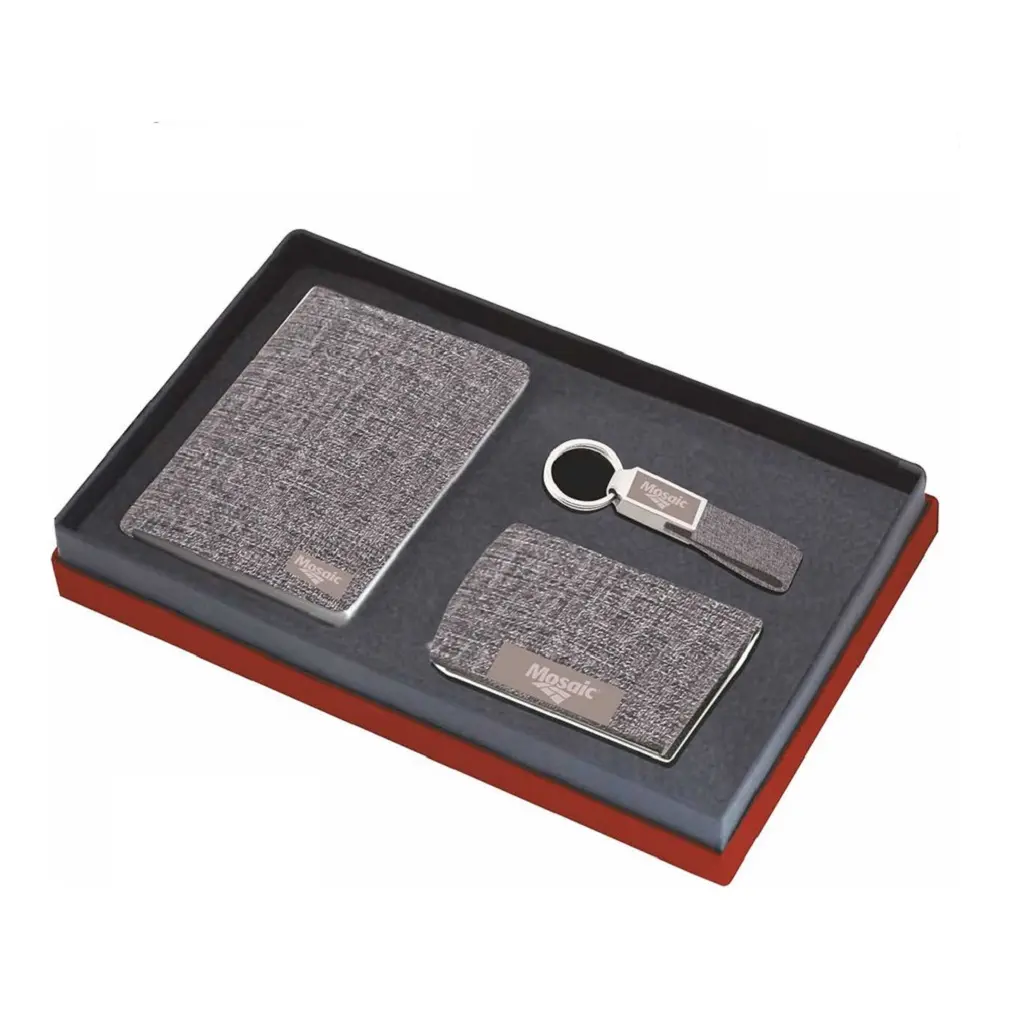 Ensemble de cadeaux 3 en 1 de qualité supérieure avec porte-cartes de visite et porte-clés pour journal intime pour les cadeaux du nouvel an, utilisation par un fabricant indien