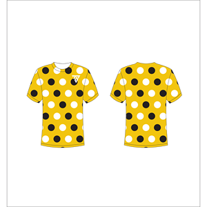 Camiseta de Hombre con Estampado de Lunares Amarillos, Manga Corta, Cuello Redondo, Corte Regular Informal, 100% Trackstar OEM, Marca Privada TSI-G05-P0623 - Product Image 1