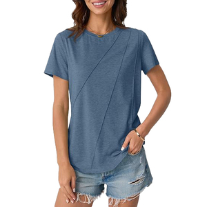 T-shirt pour femmes respirant, doublure douce et fluide, contour léger, soutien flexible, structure en maille aérée, confort quotidien, mouvement en plein air, ajustement confortable - Product Image 1