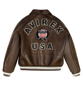 High Quality Customized Avirex Winter Jackets for Men Fashionable <b>Silk</b>/Cotton Waterproof Windproof Stand Collar Patchwork Design - Product Image 1