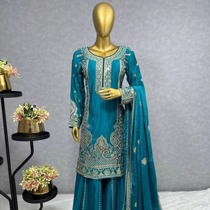 Designer Party Wear <b>kurta</b> Set With Embroidery Work - Product Image 1