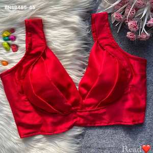 Blusa de Satén Malai Lisa de Diseñador, Moda Femenina, Fabricante de Surat, a Precio Económico, Compra en Línea en India - Product Image 5