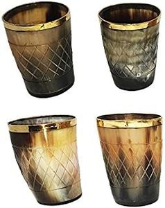 Cuisine personnalisée fabriquée à la main en verre naturel à corne ensembles de service de boissons sculptées saines pour le vin, la bière et l'eau inspirées pour la maison - Product Image 5