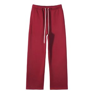 Haute qualité mi plaine teint sports d'hiver pantalons de survêtement solide polaire Joggers taille élastique automne droit lourd Service OEM - Product Image 2