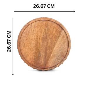Plateau de service en bois fait main élégant pour table basse Décoration d'intérieur Écologique et lavable au lave-vaisselle Ajoute une esthétique indienne haut de gamme - Product Image 2