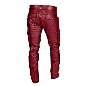 Made Pakistan Low MOQ Genuine Leather Casual Men's Dark Wash Mid Waist High Quality Breathable Lightweight Winter <b>Pant</b> Low Price - Product Image 2