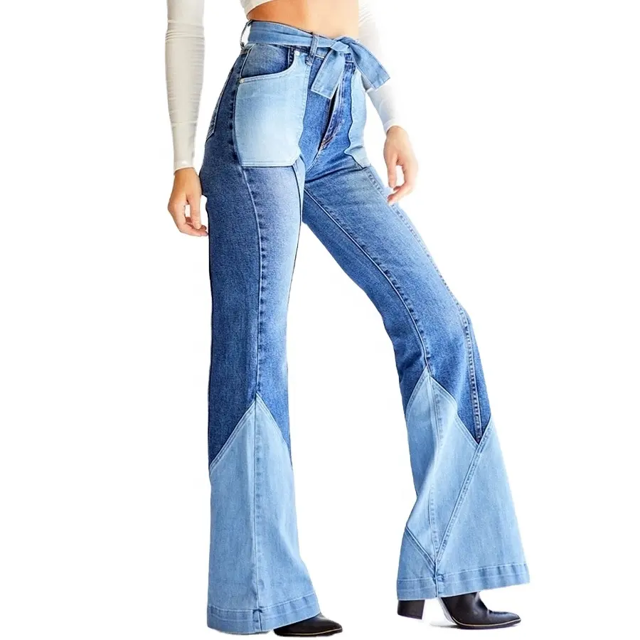 Bijpassende Lange Lieve Sexy Undevind Hoge Taille Europese En Amerikaanse Denim Flare Jean Broek Vrouwen Met Riem