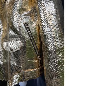 Veste de motard en cuir de peau de serpent pour hommes nouveau Style de moto exotique motif serpent peau de serpent Look Style de motard mode vêtements d'extérieur - Product Image 3