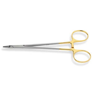 Pinza Ortodóntica SurgiRight con Mango Chapado en Oro, Reutilizable, Porta Agujas Hemostáticas - Product Image 1