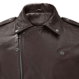 Chaqueta de invierno de calidad premium Chaqueta de cuero de vaca real de Estilo Vintage para hombre Chaqueta de motorista de cuero de moda para hombre al por mayor - Product Image 3