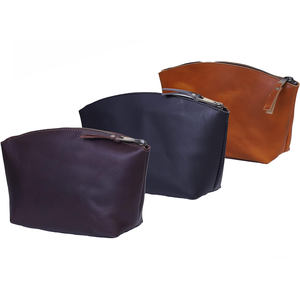 Women's Large Leather Makeup Bag with Strap Mini Cosmetic <b>Case</b> Fashionable Waterproof <b>Travel</b> Accessory - Product Image 1