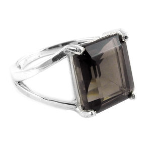 Dainty Design Exclusif Bague en Argent Sterling 925 Quartz Fumé Naturel de Forme Carrée pour Femme et Filles Bijoux Faits à la Main - Product Image 2