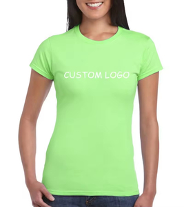 เสื้อยืดผู้หญิง 100% ระบายอากาศได้ดี แห้งเร็ว คุณภาพสูง ผ้าฝ้ายผสมโพลีเอสเตอร์ สำหรับฤดูร้อน ราคาถูก บริการ OEM สีพื้น - Product Image 4