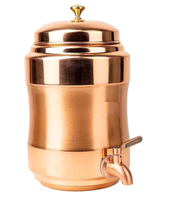 Pichet Distributeur d'Eau en Cuivre Poli Moderne et Traditionnel, Nouveauté 2025, Placage/Impression Personnalisés, Idéal pour la Maison, l'Extérieur et l'Hôtellerie